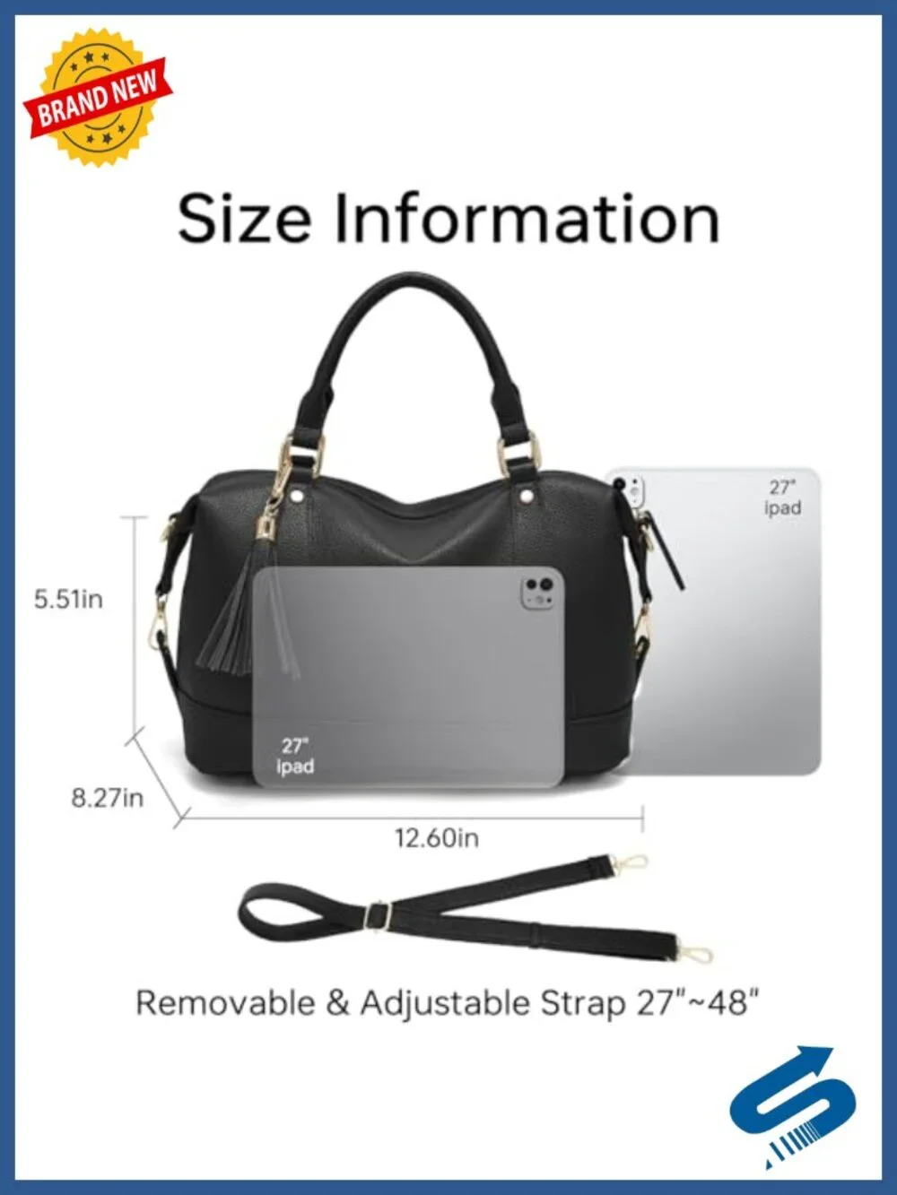 Vegan Leather Tote Satchel Purse Women's Top Handle Hobo Handbag Detachable